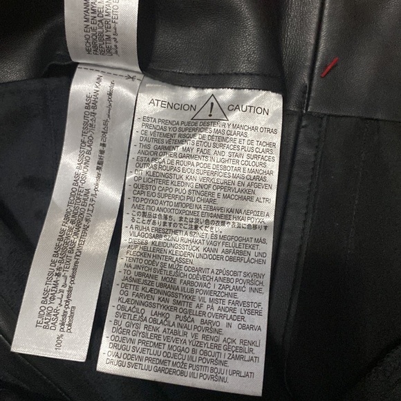 ZARA HIGH WAISTED LEATHER STRAIGHT LEG TROUSERS FLAT FRONT STYLE SIDE POCKETS - Picture 11 of 12